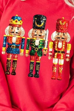 Nutcracker Round Neck Long Sleeve Sweatshirt