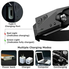 LED USB Rechargcheable Light Bar Head Band