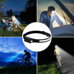 LED USB Rechargcheable Light Bar Head Band