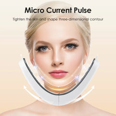 EMS V-Face Beauty Device Intelligent English Voice Electric Facial Lifting Shaping Massager Removing Double Chin Skin Tightening
