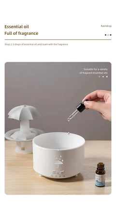 Rotating Umbrella Water Drop Air Humidifier with Colorful Light