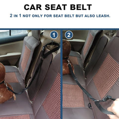 New Solid Color Two-in-one Pet Car Seat Belt Nylon Lead Leash Backseat Safety Belt Adjustable Dogs Harness Collar Pet Accessorie