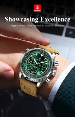 Luxury Waterproof Quartz Chronograph Watch for Men – Luminous Date & Military Style
