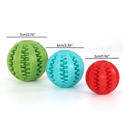 Interactive Rubber Balls for Dogs and Cats, Chewing Toys for Small and Large Dogs, Tooth Cleaning, Indestructible Dog Ball