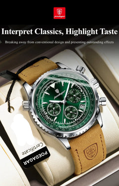 Luxury Waterproof Quartz Chronograph Watch for Men – Luminous Date & Military Style