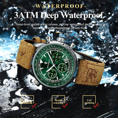 Luxury Waterproof Quartz Chronograph Watch for Men – Luminous Date & Military Style