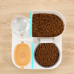 2-in-1 Automatic pet Feeder & Water Fountain – Large Capacity Stainless Steel Bowl