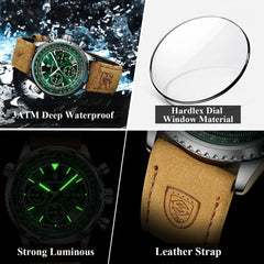 Luxury Waterproof Quartz Chronograph Watch for Men – Luminous Date & Military Style