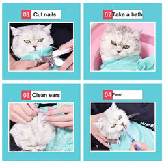 Cats Grooming Bag Breathable Mesh Multi-purpose For Nail Cutting Beauty Medication Feeding