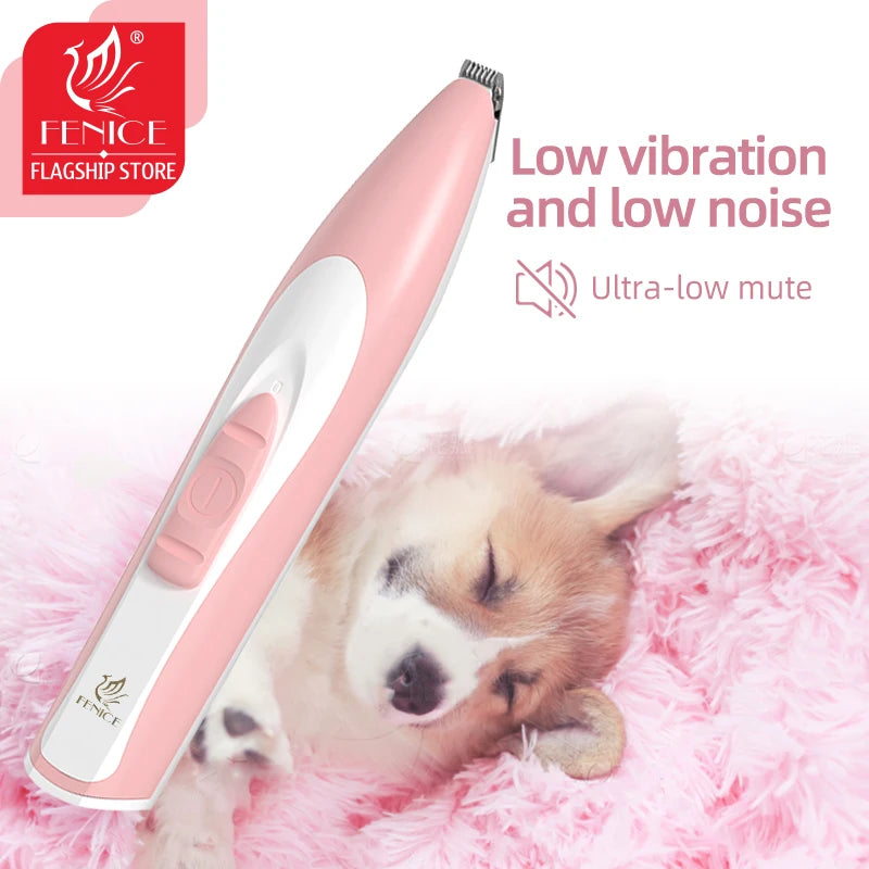 Fenice Electric Dog Clippers Professional Pet Foot Hair Trimmer Dog Grooming Hairdresser Dog Shear Butt Ear Hair Cutter
