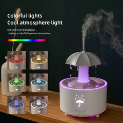 Rotating Umbrella Water Drop Air Humidifier with Colorful Light