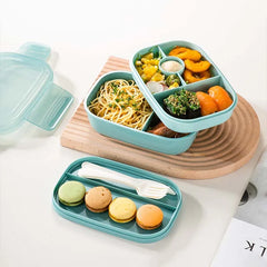 Bento Lunch Box for Kids Adult Bento Boxes Lunch Containers with Spoon and Fork Toddler Bento Containers for Daycare or School