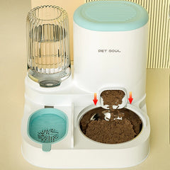 2-in-1 Automatic pet Feeder & Water Fountain – Large Capacity Stainless Steel Bowl