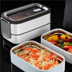 Heated Lunch Box Stainless Steel Thermal Bento Box Meal Heater Type 2