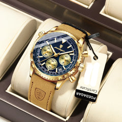Luxury Waterproof Quartz Chronograph Watch for Men – Luminous Date & Military Style
