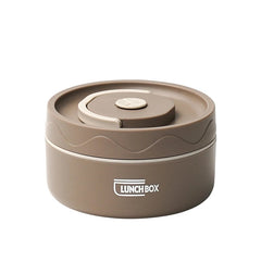 Food Warm Lunch Container,Stainless Steel Thermal Lunch Container Portable Thermal Bento Box Food Container Brown A