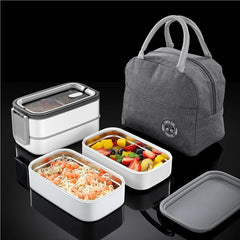 Heated Lunch Box Stainless Steel Thermal Bento Box Meal Heater Type 2