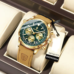 Luxury Waterproof Quartz Chronograph Watch for Men – Luminous Date & Military Style