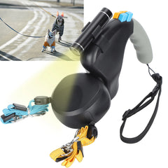 DoubleHead Traction Dog Leash with LED Light(Black )