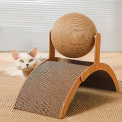 2 In 1 Wear-Resistant Scratching Board Cat Scratcher Sisal Rope Ball Scraper for Cats Claw Sharpener Arch Bridge Cat Toy