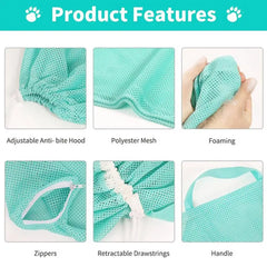 Cats Grooming Bag Breathable Mesh Multi-purpose For Nail Cutting Beauty Medication Feeding