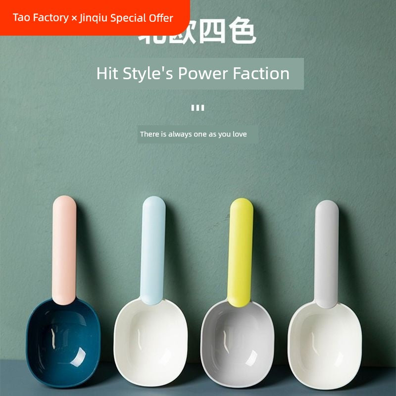 Cat Food Dog Food Spoon Pet Food Long Handle Cat Feeding Spoon Cat Feeding Spoon with Sealing Clip Measuring Spoon Cat Supplies