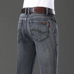 New Men Business Style Slim Fit Straight Jeans Fashion Classic Blue Black Male Stretch Casual Denim Trousers Plus Size 40