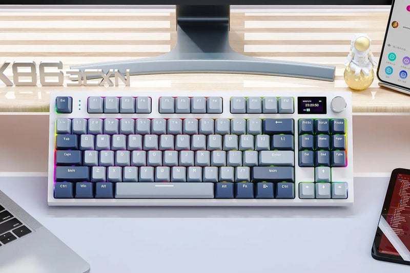 K86 Wireless Hot-Swappable Mechanical Keyboard Bluetooth/2.4g With Display Screen and Volume Rotary Button for Games and Work