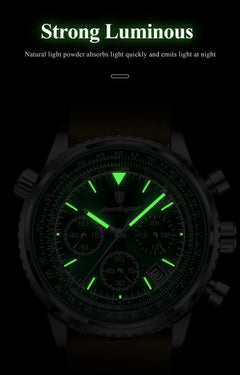 Luxury Waterproof Quartz Chronograph Watch for Men – Luminous Date & Military Style