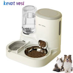 2-in-1 Automatic pet Feeder & Water Fountain – Large Capacity Stainless Steel Bowl