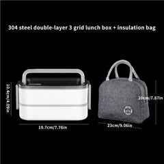 Heated Lunch Box Stainless Steel Thermal Bento Box Meal Heater Type 2