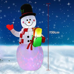 5FT Inflatable Snowman Santa Claus Christmas Outdoor shop Decorations LED