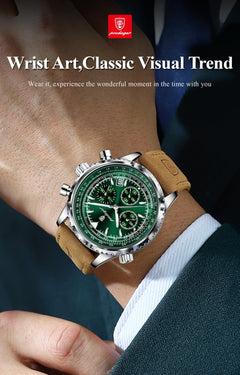 Luxury Waterproof Quartz Chronograph Watch for Men – Luminous Date & Military Style