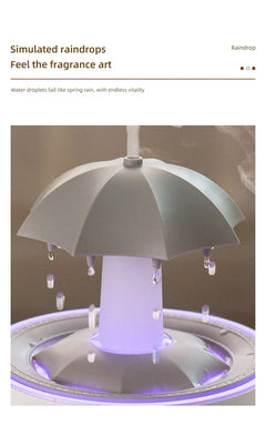 Rotating Umbrella Water Drop Air Humidifier with Colorful Light