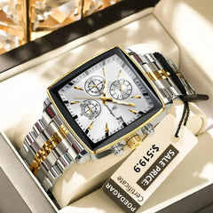 POEDAGAR Luxury Square Sport Man Wristwatch