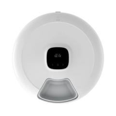 Automatic cat feeder, pet dry food smart dispenser triple storage, with stainless steel bowl and spinner lid with Six meals