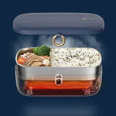 Portable Electric Lunch Box – Stainless Steel Food Heater for Office & Students (US/EU Plug)