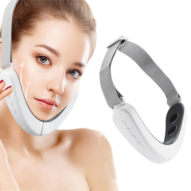 EMS V-Face Beauty Device Intelligent English Voice Electric Facial Lifting Shaping Massager Removing Double Chin Skin Tightening