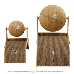 2 In 1 Wear-Resistant Scratching Board Cat Scratcher Sisal Rope Ball Scraper for Cats Claw Sharpener Arch Bridge Cat Toy