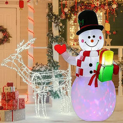 5FT Inflatable Snowman Santa Claus Christmas Outdoor shop Decorations LED