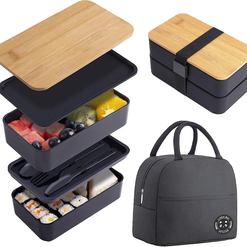Stackable Bento Lunch Box with Insulated Bag