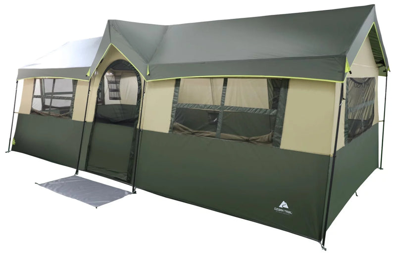 Hazel Creek 12 Person 3-Room Cabin Tent, 20' X 9' X 84