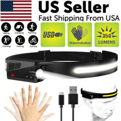LED USB Rechargcheable Light Bar Head Band