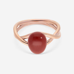 SuperOro Meteo 18K Rose Gold Red Jasper Statement Ring METEO/A768