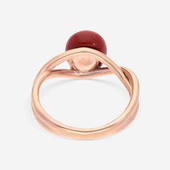SuperOro Meteo 18K Rose Gold Red Jasper Statement Ring METEO/A768