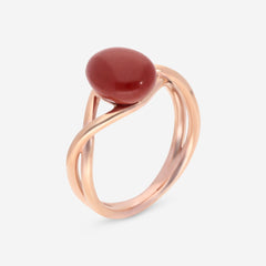 SuperOro Meteo 18K Rose Gold Red Jasper Statement Ring METEO/A768