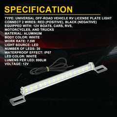 Universal License Plate with LED Back Up Light